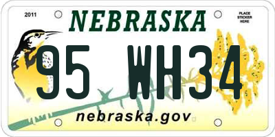 NE license plate 95WH34