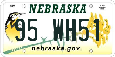 NE license plate 95WH51