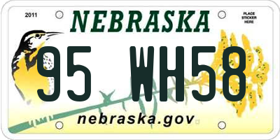 NE license plate 95WH58