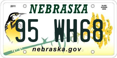 NE license plate 95WH68