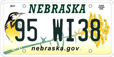 NE license plate 95WI38