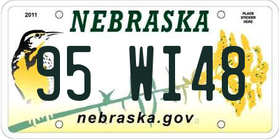 NE license plate 95WI48