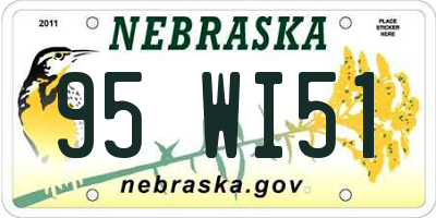 NE license plate 95WI51
