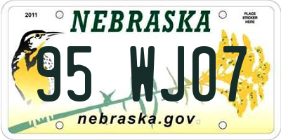 NE license plate 95WJ07
