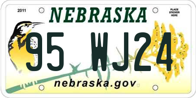NE license plate 95WJ24