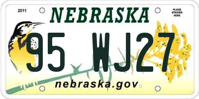 NE license plate 95WJ27