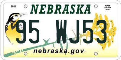 NE license plate 95WJ53