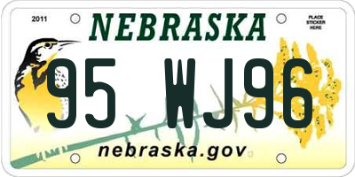 NE license plate 95WJ96