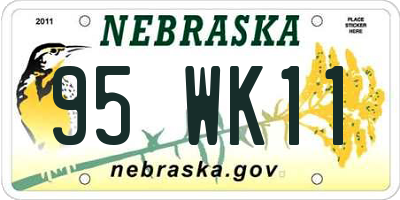 NE license plate 95WK11