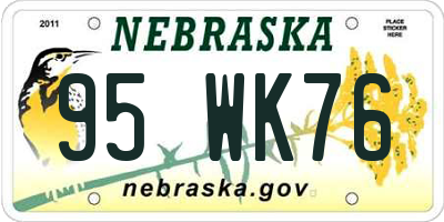 NE license plate 95WK76