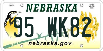 NE license plate 95WK82
