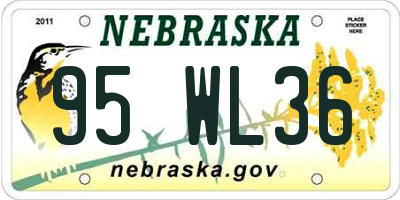NE license plate 95WL36