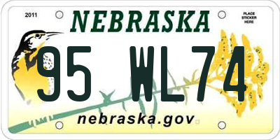 NE license plate 95WL74