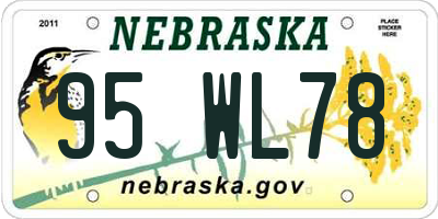 NE license plate 95WL78