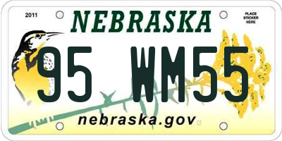 NE license plate 95WM55