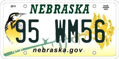 NE license plate 95WM56