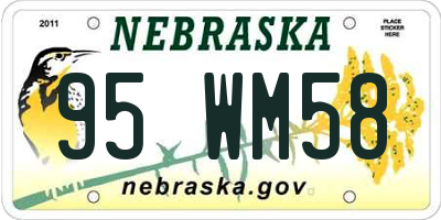 NE license plate 95WM58