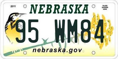 NE license plate 95WM84