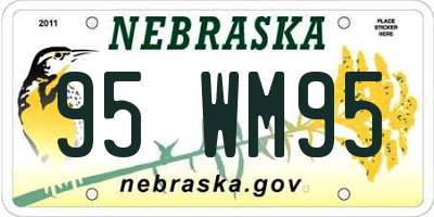 NE license plate 95WM95