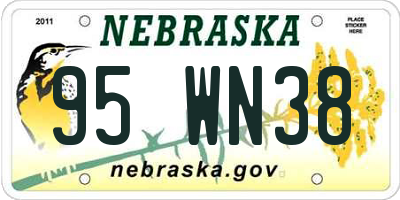 NE license plate 95WN38