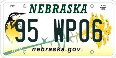 NE license plate 95WP06