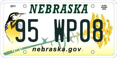 NE license plate 95WP08