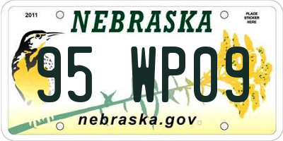 NE license plate 95WP09