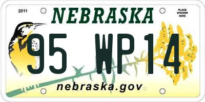NE license plate 95WP14