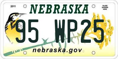 NE license plate 95WP25