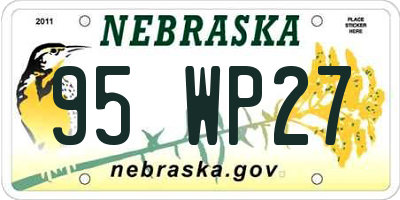NE license plate 95WP27