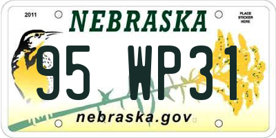 NE license plate 95WP31