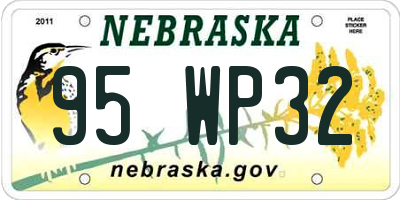 NE license plate 95WP32