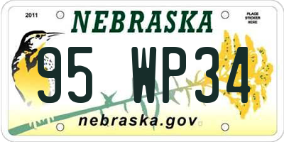 NE license plate 95WP34