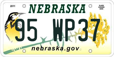 NE license plate 95WP37