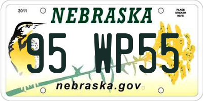 NE license plate 95WP55