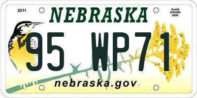NE license plate 95WP71