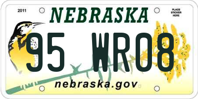 NE license plate 95WR08