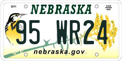 NE license plate 95WR24