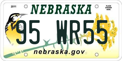 NE license plate 95WR55