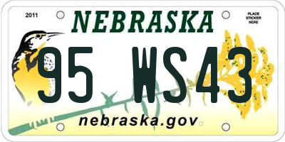 NE license plate 95WS43
