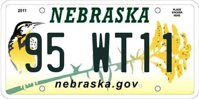 NE license plate 95WT11