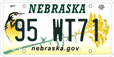 NE license plate 95WT71