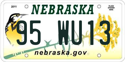 NE license plate 95WU13