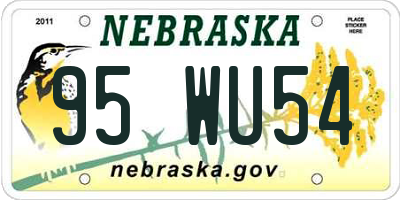 NE license plate 95WU54