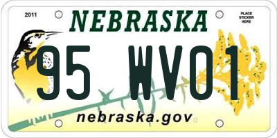 NE license plate 95WV01