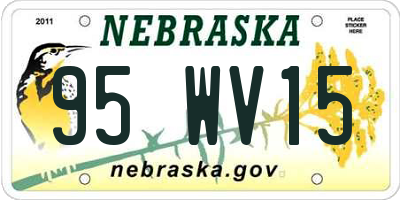 NE license plate 95WV15