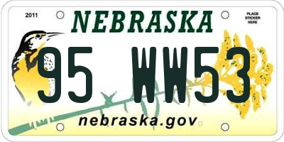 NE license plate 95WW53