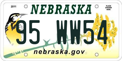 NE license plate 95WW54