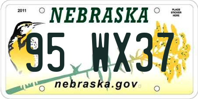 NE license plate 95WX37