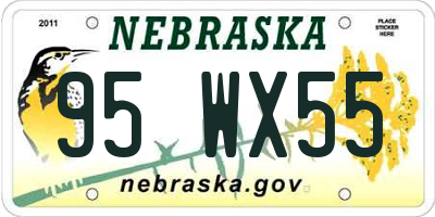 NE license plate 95WX55